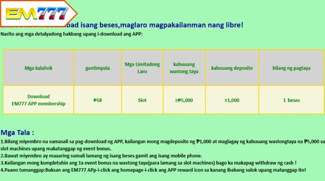 Brief introduction to the EM777 Free 58P program
