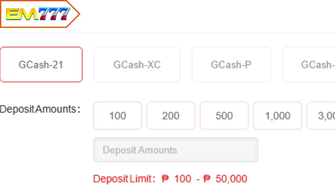 Deposit EM777 via GCash is chosen by many players
