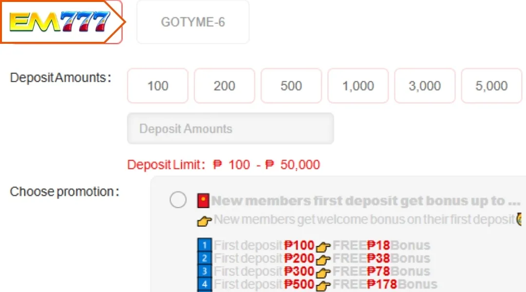 Deposit EM777 via Gotyme with just 4 simple operations