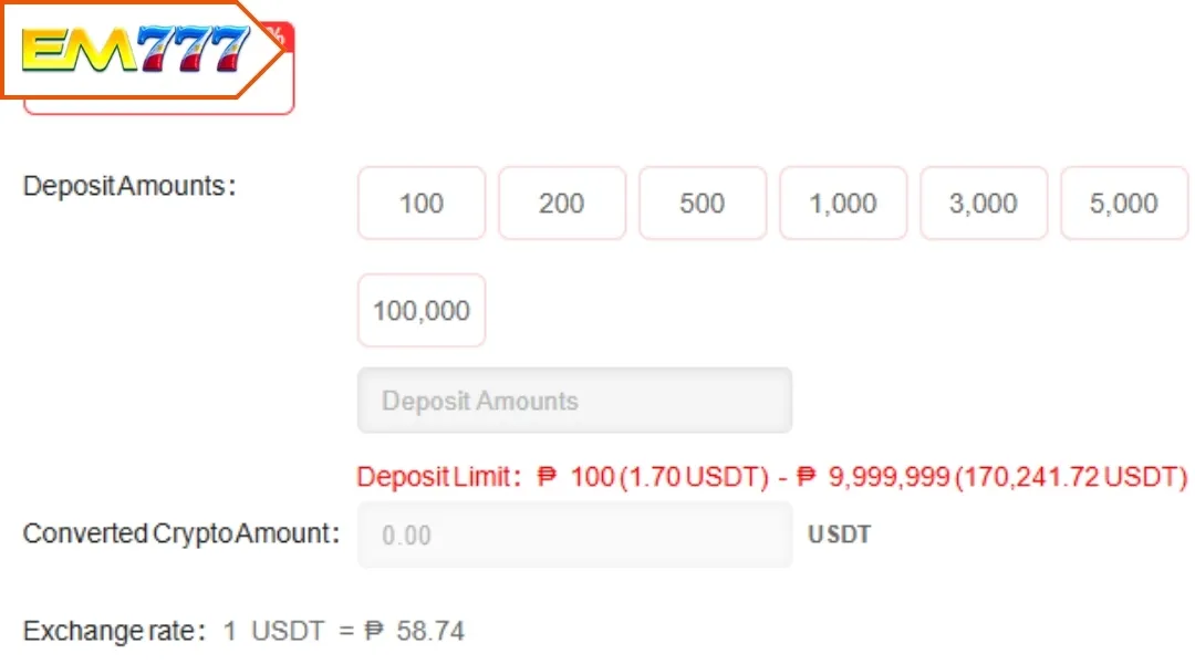Important notes for EM777 deposit process to go smoothly