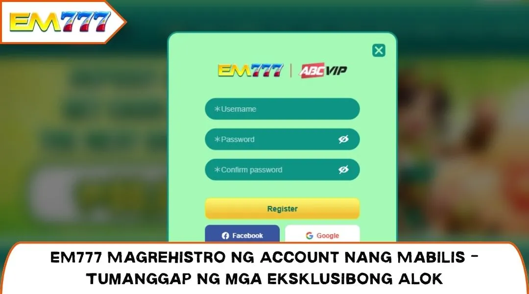 Easy account registration at EM777